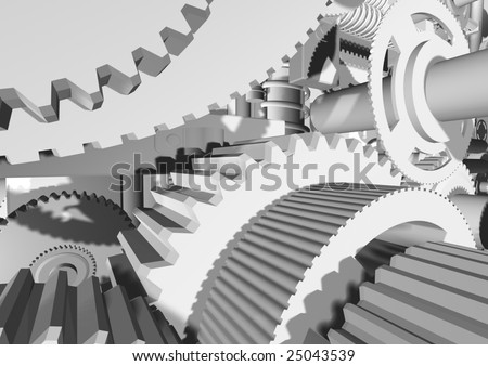 The three-dimensional model of an abstract arrangement of a gear