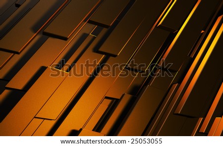 Abstract background in the form of three-dimensional models of abstract metal shapes