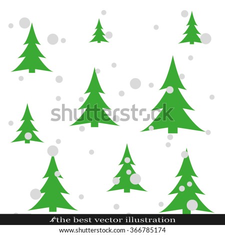 Trees, Snow Stock Vector Illustration 366785174 : Shutterstock