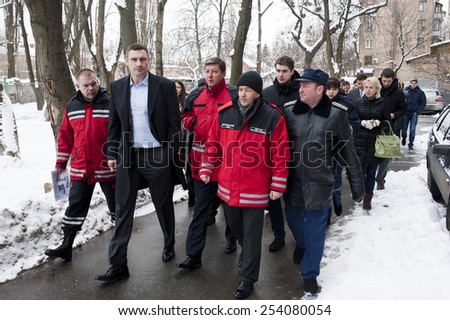 February 9, 2015. Kiev Ukraine. Mayor of Kiev Vitali Klitschko checks bomb shelters.