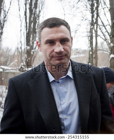 February 9, 2015. Kiev Ukraine. Mayor of Kiev Vitali Klitschko checks bomb shelters.