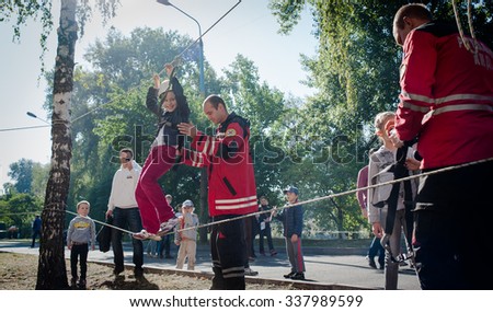 October 4, 2015. Kiev, Ukraine. Family day of emergency situations.