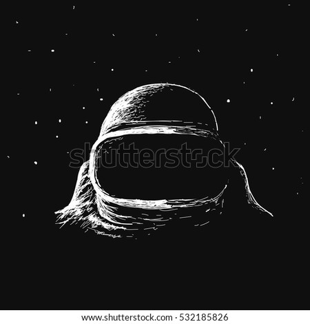astronaut in outer space.Travel in cosmos.Vector illustration