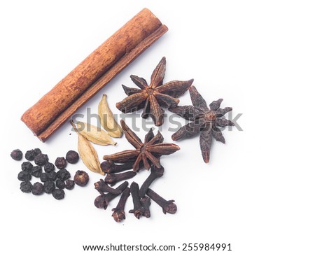 Spices Image Isolate on White Background