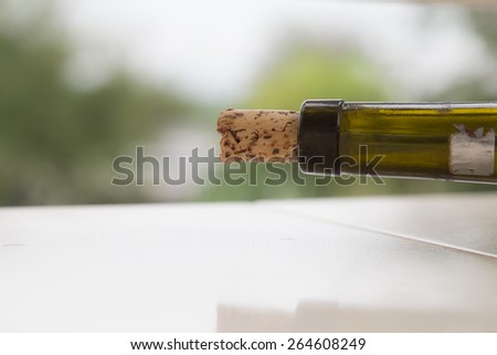 empty wine bottle with corks