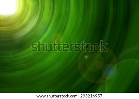 green abstract background, circle effect with lens reflections