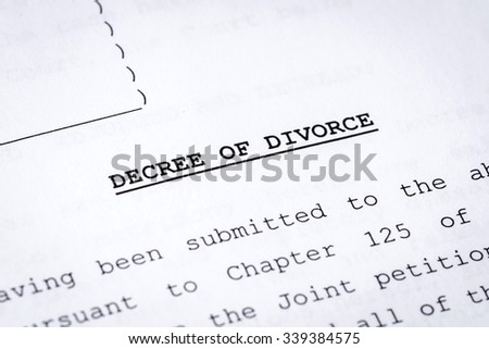 Decree Of Divorce Close-up