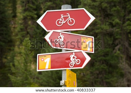 bicycle sign post in switzerland.