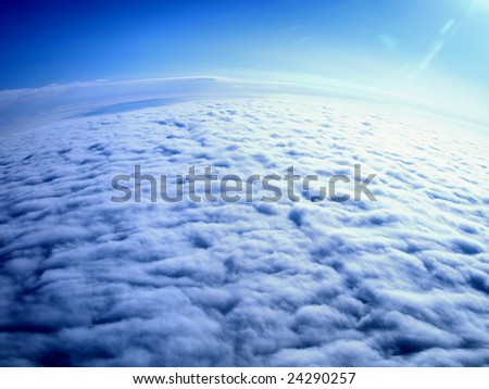 Aerial view - Earth covered by clouds