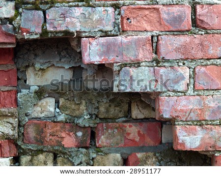 Detailed brick wall dark corner background - texture set #7