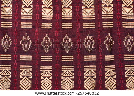 Fabric crafts thai Silk Cloth Hand made by Thailand  isolated on white background