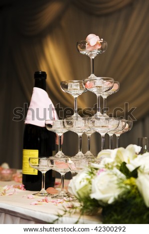 Romantic champagne tower