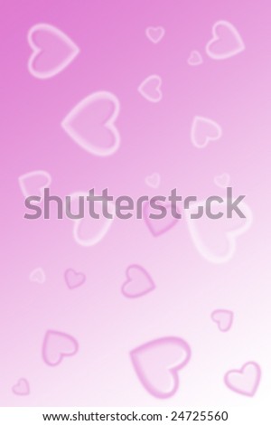 hearts of different dimensions at pink background
