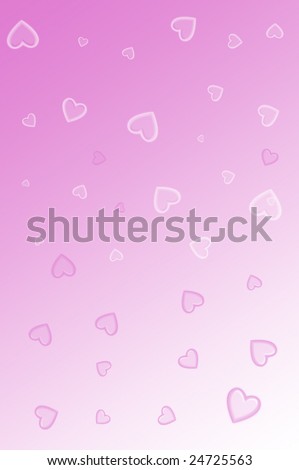 hearts of different dimensions at pink background