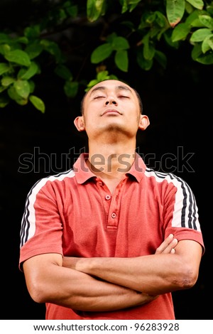 portrait of healthy and fit asian ethnic young adult male
