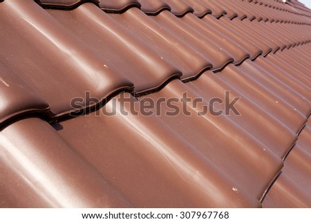 Natural roofing tiles closeup