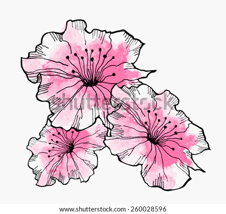hand-drawing-watercolor-flower pink