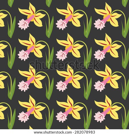 vector seamless flower yellow pattern