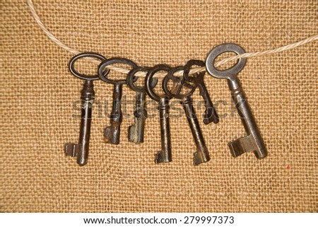 Some vintage keys from the locks on old cloth