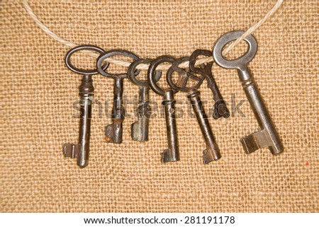 Some vintage keys from the locks on old cloth