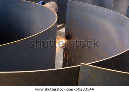 Cutting and preparing sheet metal at an engineering works