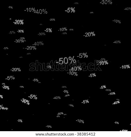 Discount concept. Gray figures with per cent sign in front of black background