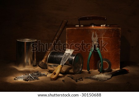 Still life with old tools