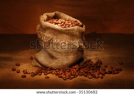 Vintage still life with coffee bag
