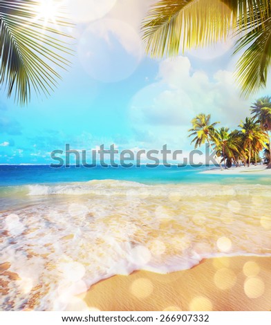 Art Paradise nature, summer sea tropical beach background