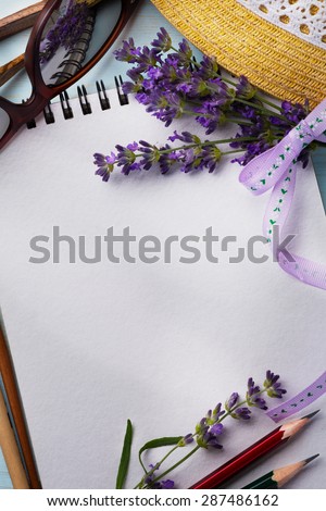 Summer Travel Provence, notebook and lavender