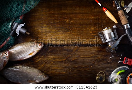 art sports fishing rod and tackle background