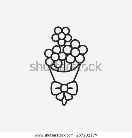flower bouquet line icon