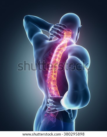 Spine pain - hurt backbone concept