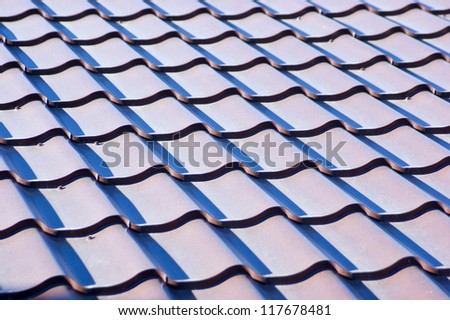 blue  metal tile roof, background
