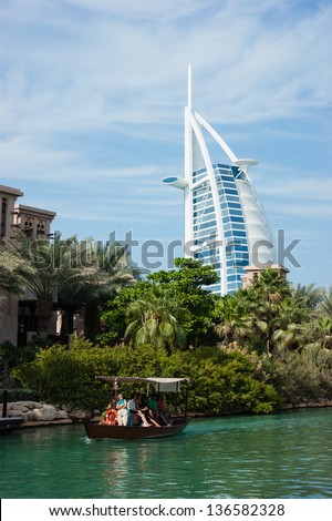 DUBAI, UAE - NOVEMBER 15: A general view of the world's first seven stars luxury hotel Burj Al Arab 
