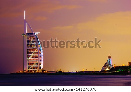 Dubai, Uae-November 17: A General View Of The World'S First Seven Stars Luxury Hotel Burj Al Arab &Quot;Tower Of The Arabs&Quot; On November 17, 2012 In Dubai. Also Known As &Quot;Arab Sail&Quot;