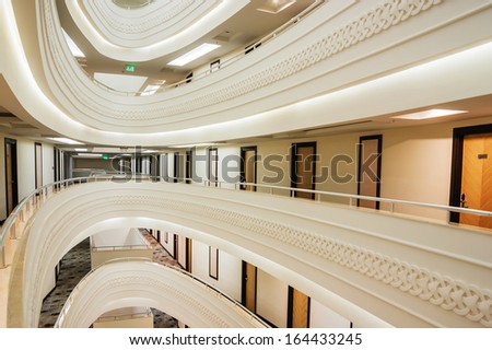 ALANYA, TURKEY - JULY 17: Interior of the hotel Vikingen Quality Resort. Hotel has 450 rooms and 13,000 square meters area on July 17, 2013 in Alanya, Turkey