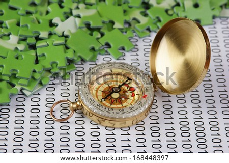 puzzles and compass on a binary code puzzles and compass on a binary code