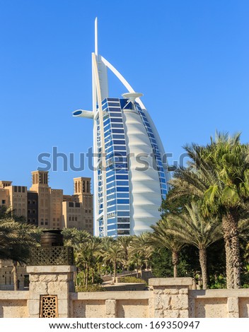 DUBAI, UAE-NOVEMBER 7: A general view of the world's first seven stars luxury hotel Burj Al Arab 