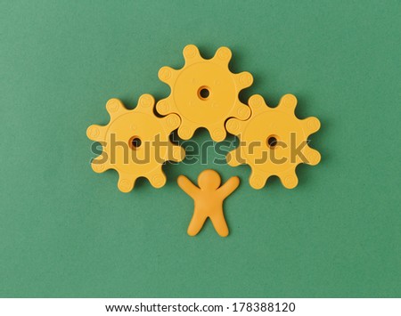 yellow plastic gears