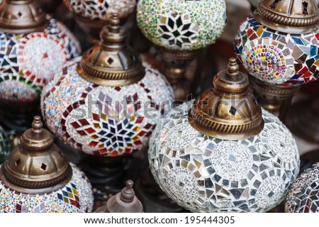 Traditional Arabic lamps on the market Dubai