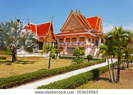 PHUKET, THAILAND - FEBRUARY 11, 2013: Temple in the south of Thailand