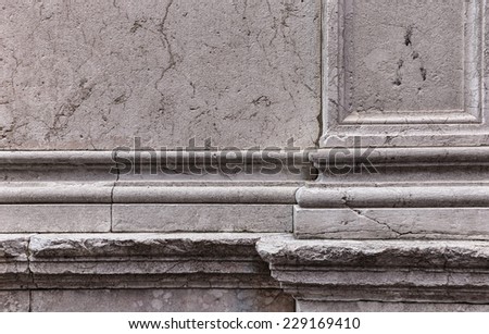 Element of the old stone facade Italian house