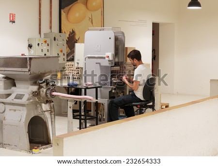 GRASSE, FRANCE - OCTOBER 31, 2014: Technological process of the production of soap factory Fragonard