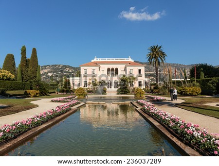 SAINT-JEAN-CAP FERRAT, FRANCE - OCTOBER 29, 2014: Villa Ephrussi de Rothschild