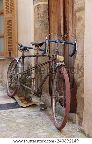 Old bicycle on the street in France