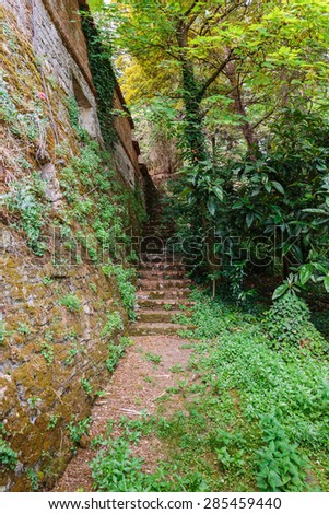 path from the old fortress wall in Italy