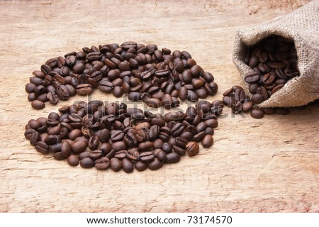 picture of coffee beans on a wooden background