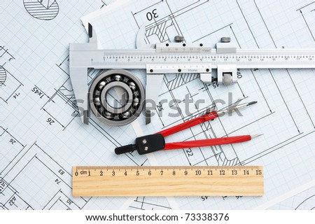 technical drawing and tools
