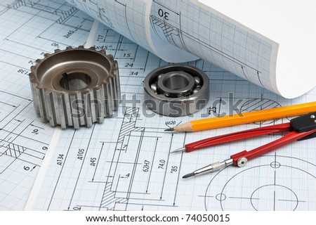 technical drawing and tools